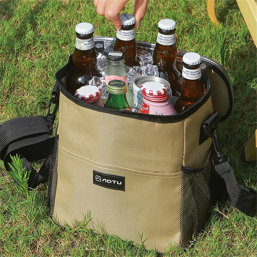 AOTU 11L Outdoor Camping Picnic Insulated Lunch Food Storage Drink Cooling Bag with Shoulder Strap - 4