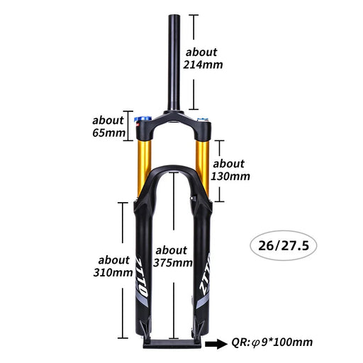 ZTTO ZT-01 Mountain Bike Front Fork Alloy Air Pressure Shock Absorption Front Fork - 27.5-inch - 2