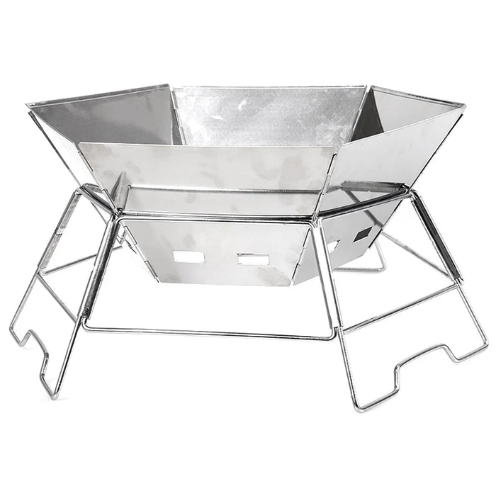 HALIN Stainless Steel Barbecue Charcoal Grill Hexagon Shaped BBQ Tool Kits for Outdoor Picnic/BBQ - 2