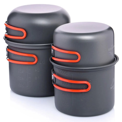 WIDESEA WSC-102 4Pcs/Set Outdoor Cooking Utensils Hiking Camping Pot Pan Bowl Cookware for 2-3 Persons (No FDA Certificate, BPA-Free) - 1