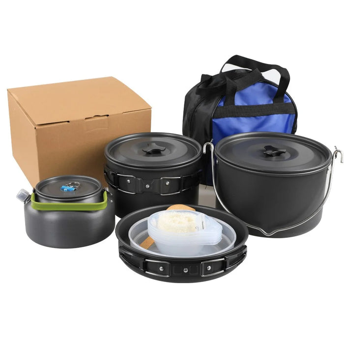 HALIN DS-700 Outdoor Camping Pot Set 5-6 People Frying Pan Kettle Hanging Pot Plastic Bowl Kit (BPA-Free, No FDA Certified) - 2