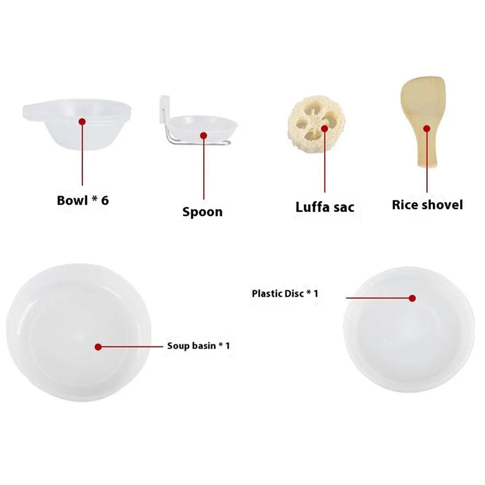 HALIN DS-700 Outdoor Camping Pot Set 5-6 People Frying Pan Kettle Hanging Pot Plastic Bowl Kit (BPA-Free, No FDA Certified) - 3
