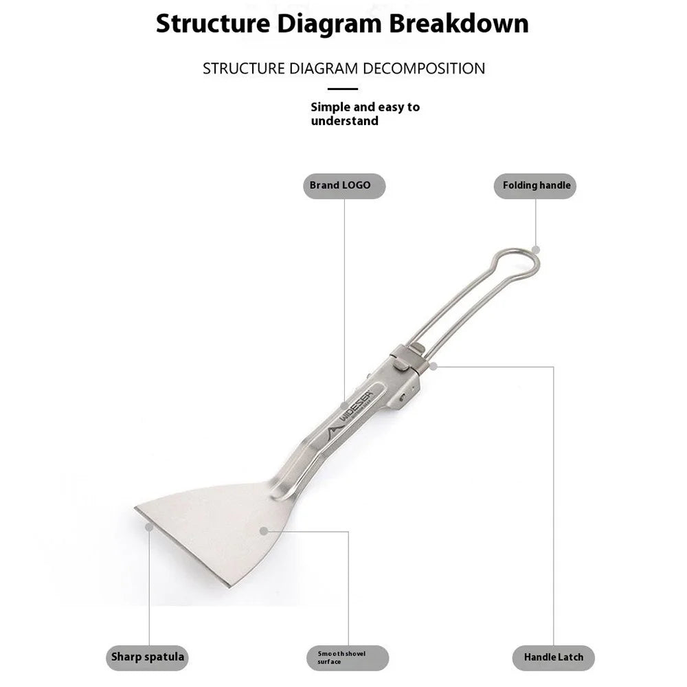 WIDESEA WSTT-118 Outdoor Camping Pure Titanium Foldable Spatula Ultralight Shovel Cookware - 5