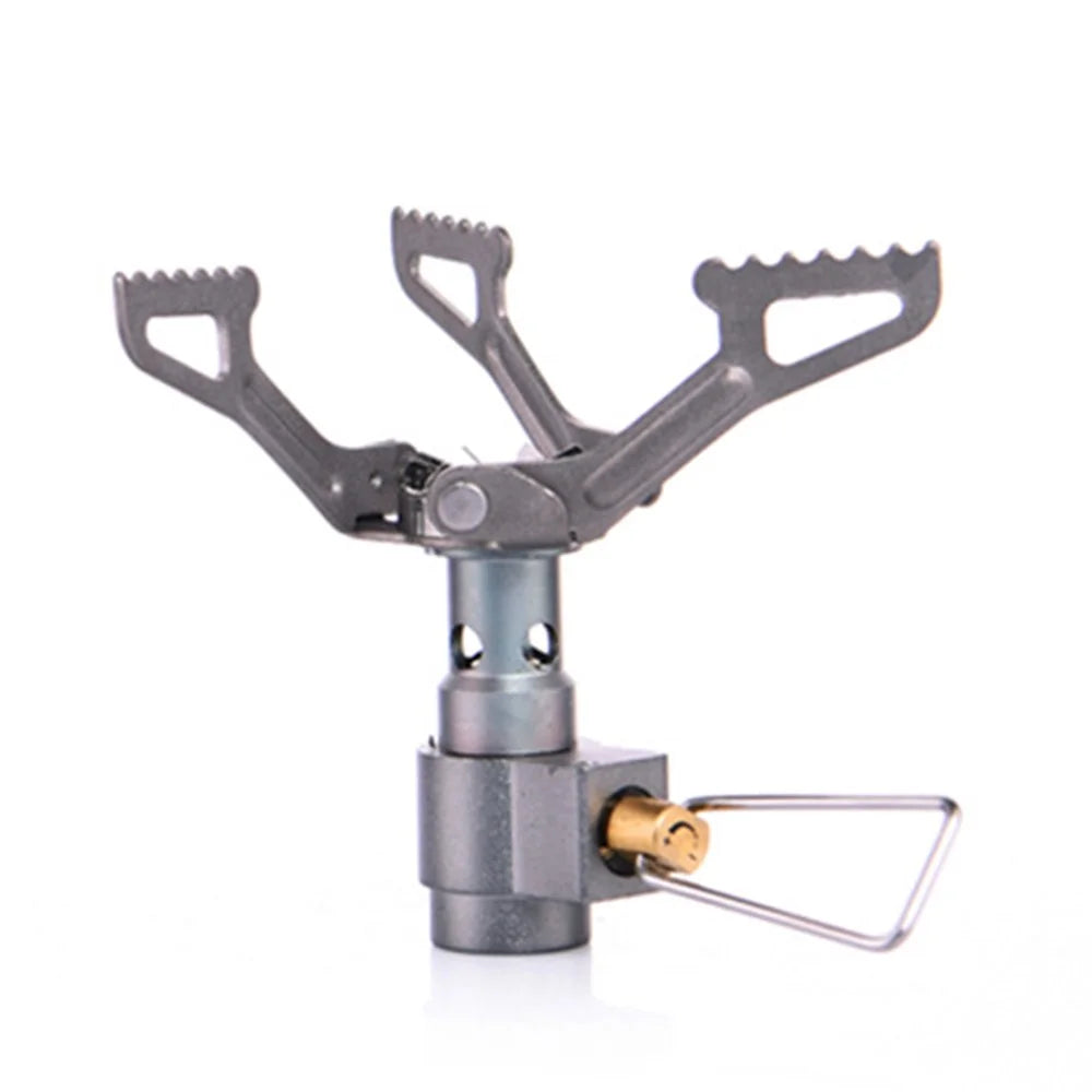 WSS-109 Camping Mini Stove Lightweight Portable Outdoor Titanium Gas Stove Foldable Spare Gas Stove for Hiking - 2