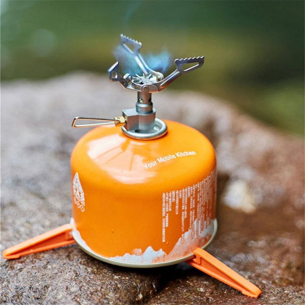 WSS-109 Camping Mini Stove Lightweight Portable Outdoor Titanium Gas Stove Foldable Spare Gas Stove for Hiking - 3