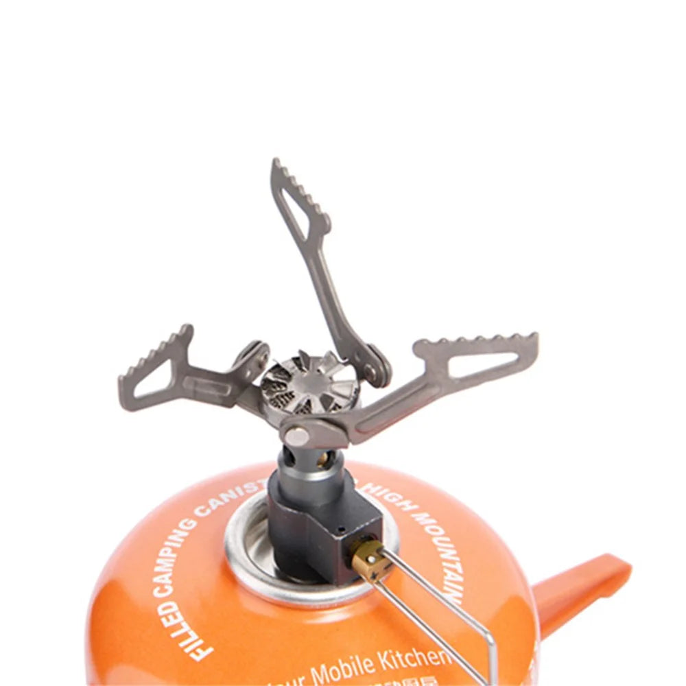 WSS-109 Camping Mini Stove Lightweight Portable Outdoor Titanium Gas Stove Foldable Spare Gas Stove for Hiking - 6