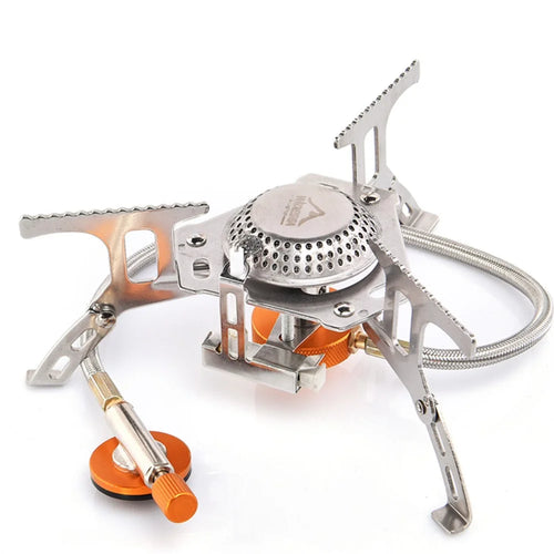 WIDESEA Portable Camping Stove Burner Windproof Folding Lightweight Stove for Outdoor Hiking Cooking - wss-201 For Flat Gas Tank - 1