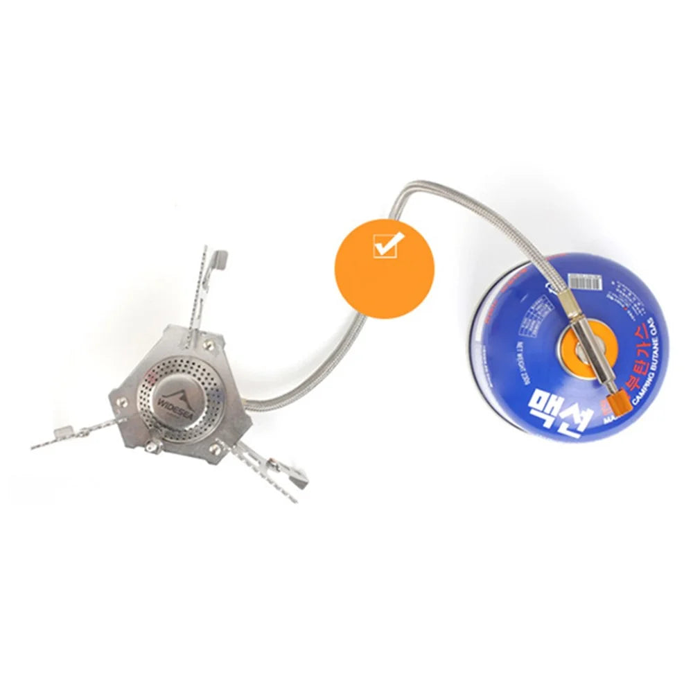 WIDESEA Portable Camping Stove Burner Windproof Folding Lightweight Stove for Outdoor Hiking Cooking - wss-201 For Flat Gas Tank - 2