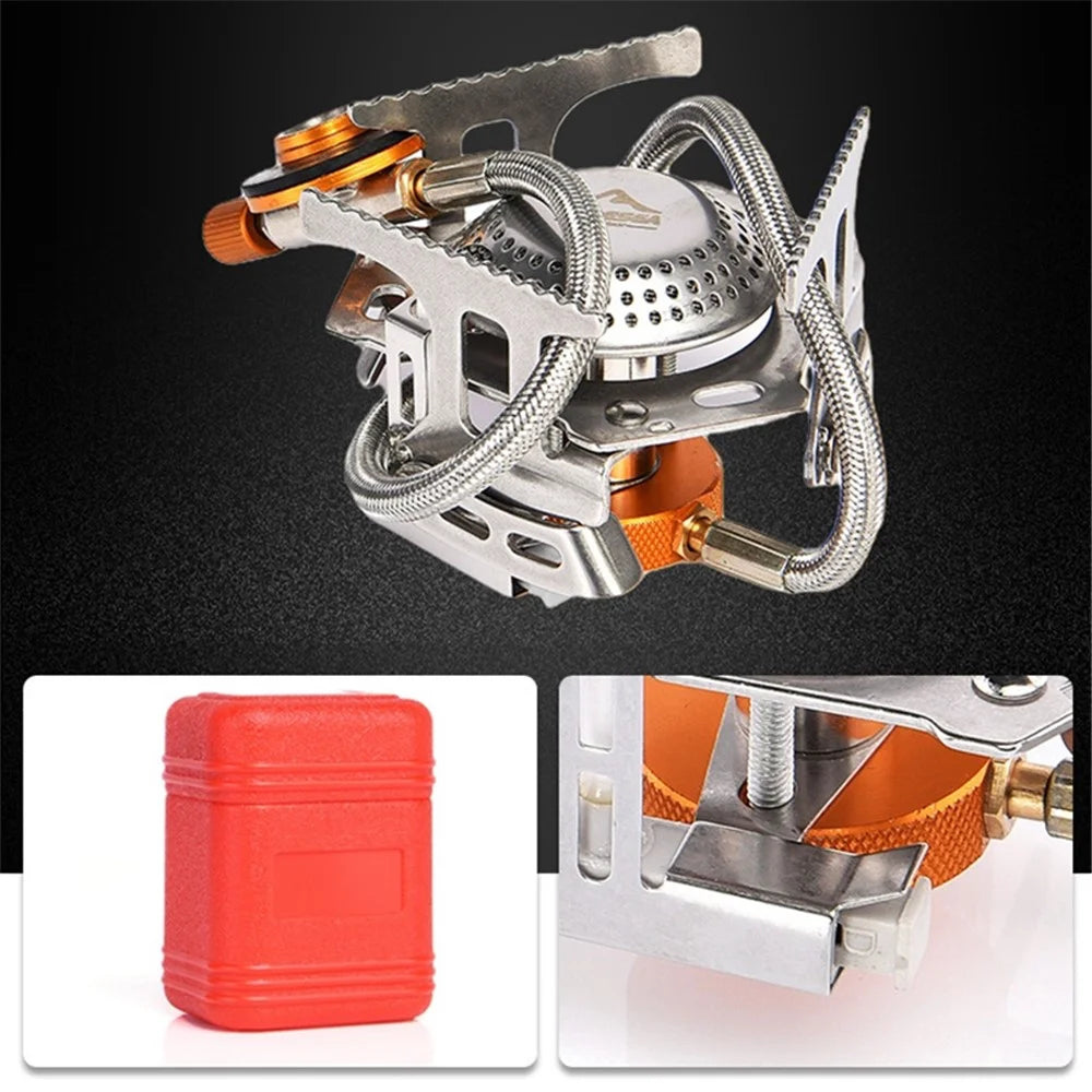 WIDESEA Portable Camping Stove Burner Windproof Folding Lightweight Stove for Outdoor Hiking Cooking - wss-201 For Flat Gas Tank - 6