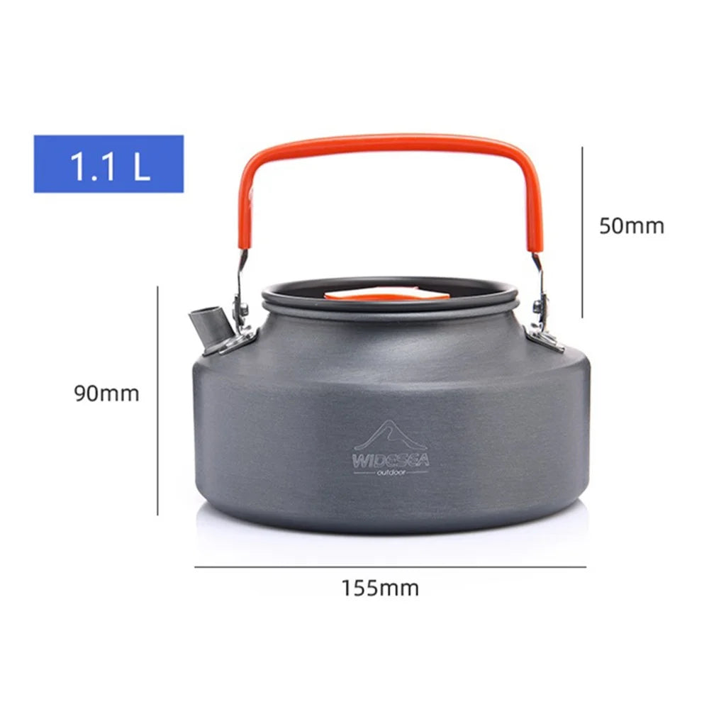 WIDESEA WSKT-11R 1.1L Camping Teapot Camp Water Cooking Tool Family BBQ Hiking Kettle (BPA-free, No FDA Certification) - 6