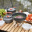 WIDESEA WSC-203J Suitable for 2-3 People Aluminum Camping Cookware Set Lightweight Outdoor Picnic Boiling Pot Teapot Frying Pan (BPA-free, No FDA Certified) - Grey/Orange - 3