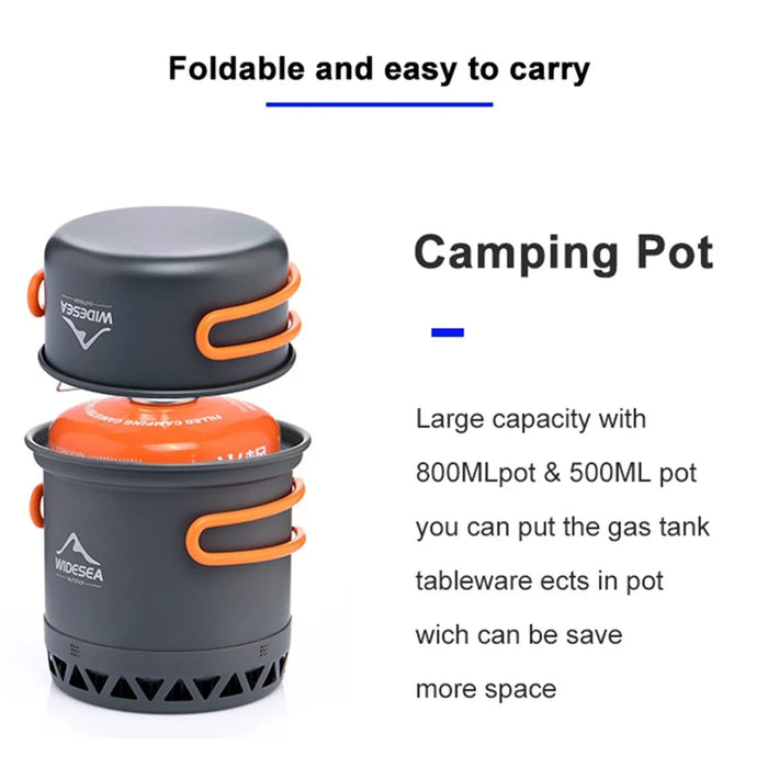 WIDESEA WSC-105 Camping Cookware Energy-gathering Ring Bottom Lightweight Pot for Backpacking Outdoor BBQ Hiking Picnic (BPA-free, No FDA Certified) - 4
