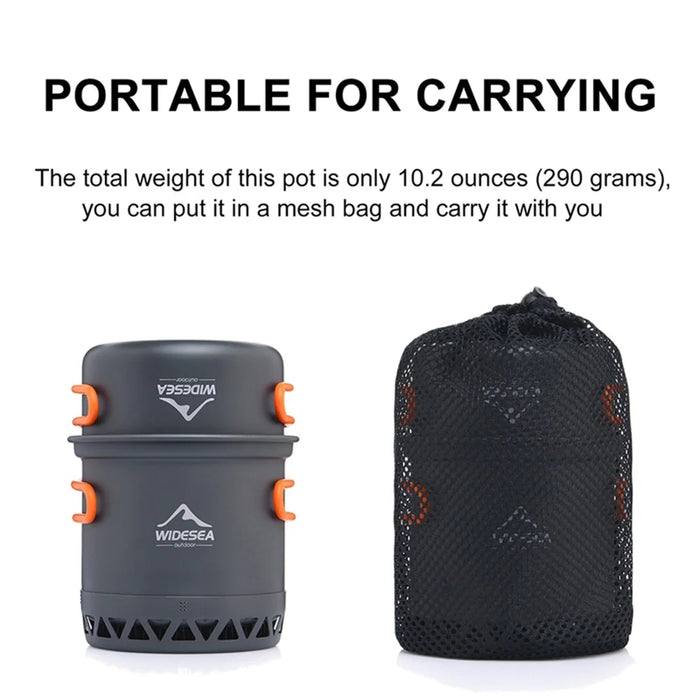 WIDESEA WSC-105 Camping Cookware Energy-gathering Ring Bottom Lightweight Pot for Backpacking Outdoor BBQ Hiking Picnic (BPA-free, No FDA Certified) - 6