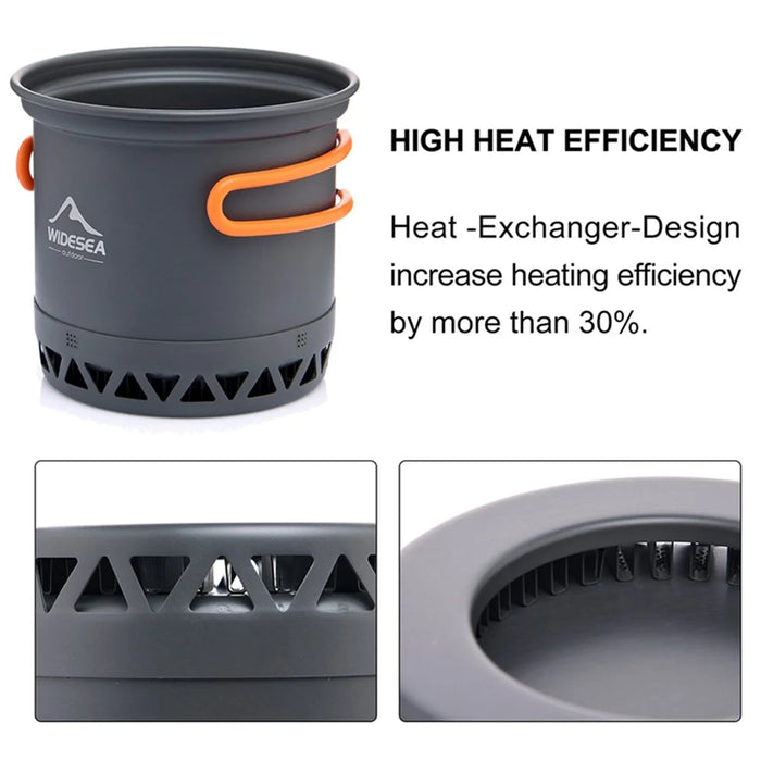 WIDESEA WSC-105 Camping Cookware Energy-gathering Ring Bottom Lightweight Pot for Backpacking Outdoor BBQ Hiking Picnic (BPA-free, No FDA Certified) - 7