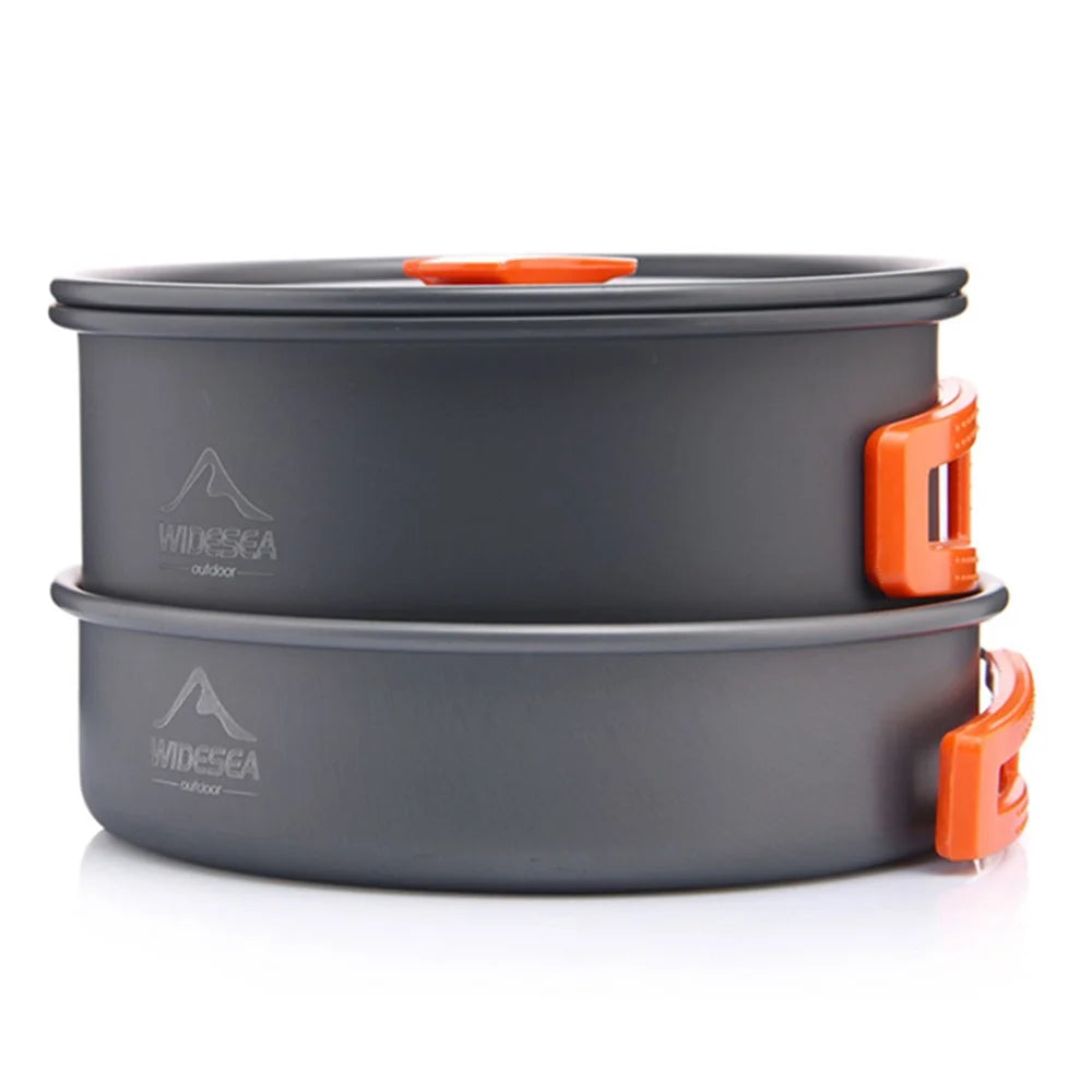 WIDESEA WSC-202J Aluminum Camping Cookware Set for 2-3 People, Lightweight Boiling Pot Teapot Frying Pan (BPA-free, No FDA Certified) - Orange - 6