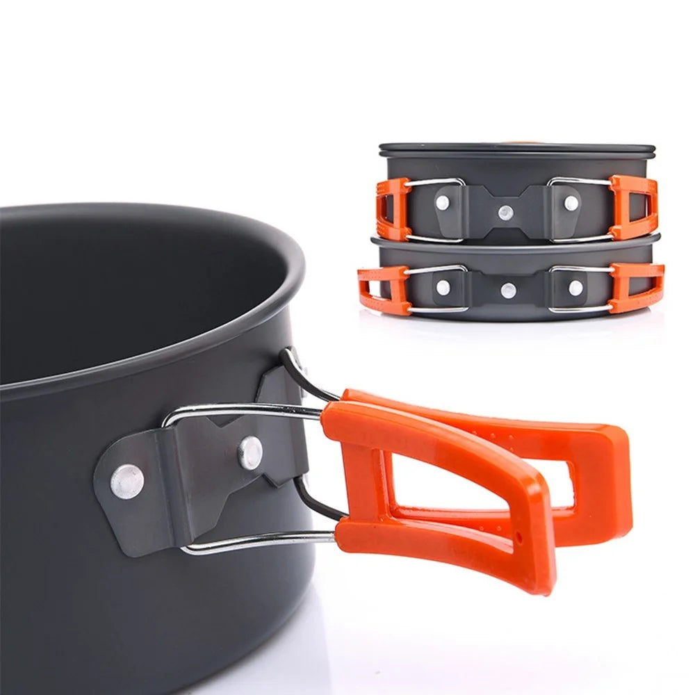 WIDESEA WSC-202J Aluminum Camping Cookware Set for 2-3 People, Lightweight Boiling Pot Teapot Frying Pan (BPA-free, No FDA Certified) - Orange - 7