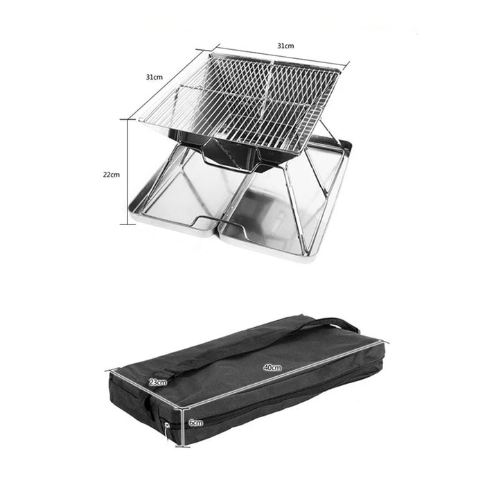 HALIN Stainless Steel Folding Grill Outdoor Portable Camping Stove Camping Burning Table Barbecue Grill (BPA Free, No FDA Certificate) - 6