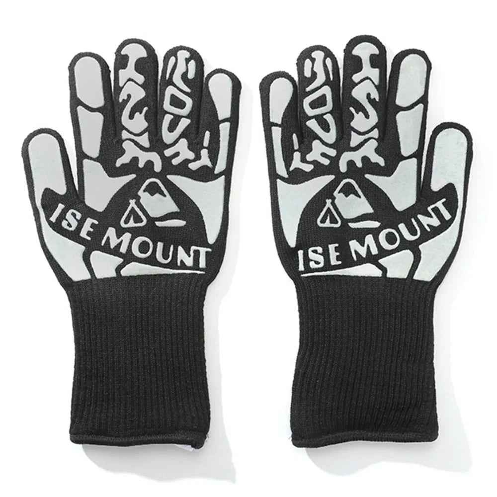 HALIN 1 Pair Outdoor Heat Resistant Camping Picnic BBQ Gloves Insulated Anti-scald Gloves - 1