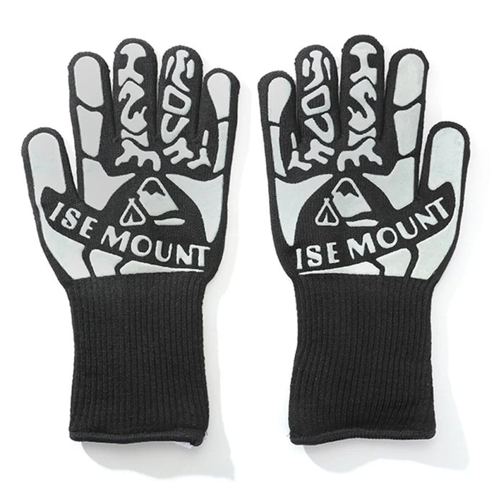 HALIN 1 Pair Outdoor Heat Resistant Camping Picnic BBQ Gloves Insulated Anti-scald Gloves - 1