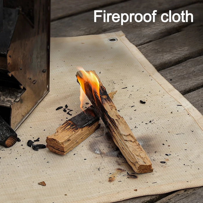ISE MOUNT 100*100cm Camping Fireproof Cloth High Temperature Anti-Scald Flame Retardant Rug - 4