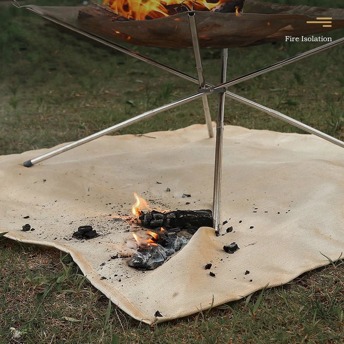 ISE MOUNT 100*100cm Camping Fireproof Cloth High Temperature Anti-Scald Flame Retardant Rug - 5
