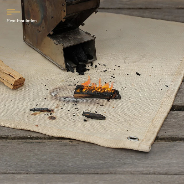 ISE MOUNT 100*100cm Camping Fireproof Cloth High Temperature Anti-Scald Flame Retardant Rug - 6
