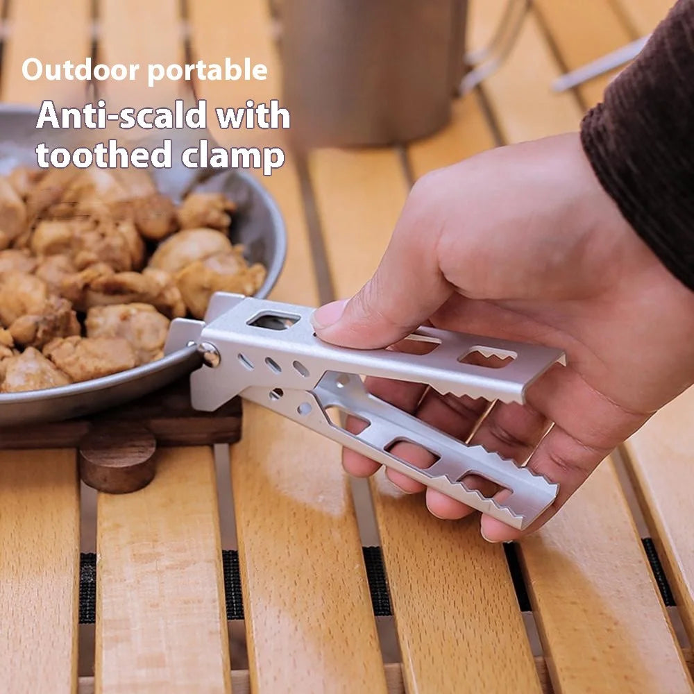 HALIN Pot Clip Pan Bowl Gripper Aluminum Alloy Outdoor Picnic Anti-scalding Grill Cookware Holder Clamp - Black - 4