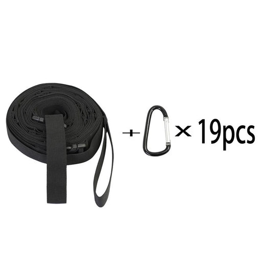 HALIN Campsite Storage Strap Outdoor Camping Hanger Clothesline Hanging Rope with 19 Carabiners - 2