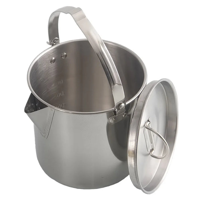 AOTU 1.2L Camping Coffee Pot Tea Kettle 430 Stainless Steel Hiking Pot for Outdoor Hiking Picnic (No FDA Certified, BPA-Free) - 4
