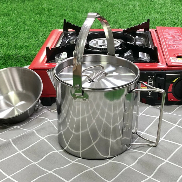 AOTU 1.2L Camping Coffee Pot Tea Kettle 430 Stainless Steel Hiking Pot for Outdoor Hiking Picnic (No FDA Certified, BPA-Free) - 5