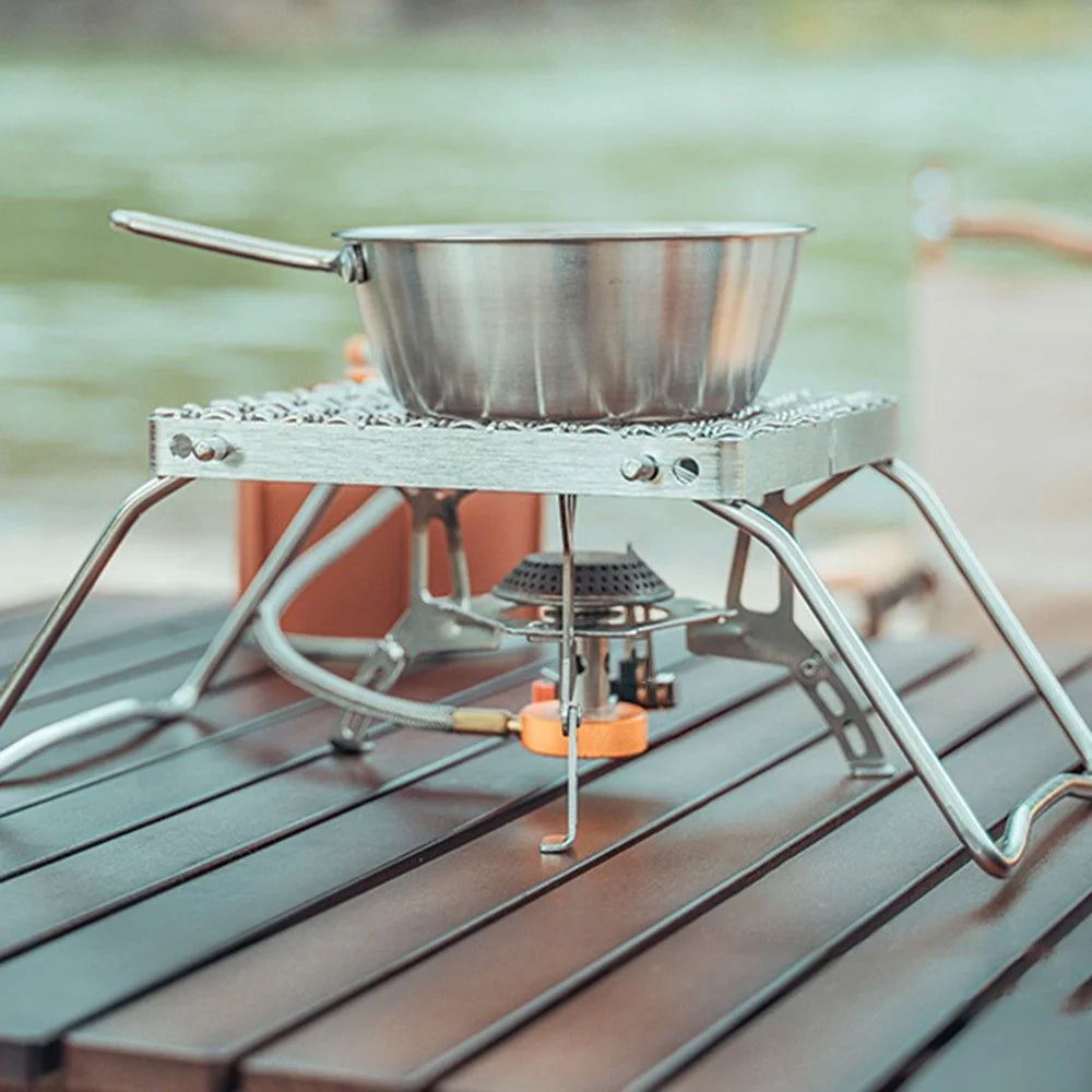 AOTU Outdoor 304 Stainless Steel Gas Stove Folding Bracket Portable Barbecue Stove Net Grill Rack - 2
