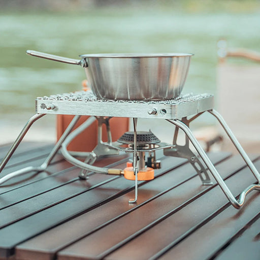 AOTU Outdoor 304 Stainless Steel Gas Stove Folding Bracket Portable Barbecue Stove Net Grill Rack - 2