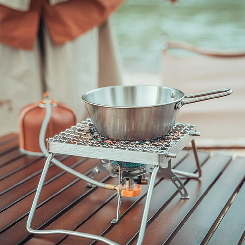 AOTU Outdoor 304 Stainless Steel Gas Stove Folding Bracket Portable Barbecue Stove Net Grill Rack - 3