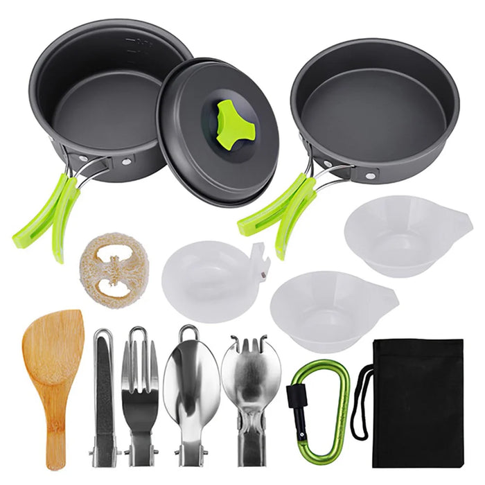 AOTU AT6385-3 Cookware Set for 1-2 People, Oxidized Aluminum Alloy Pot Pan with Utensils (BPA-free, No FDA Certified) - 1
