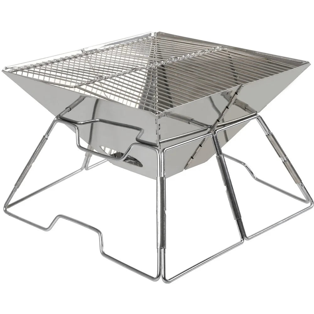 HALIN Outdoor Camping Detachable BBQ Tool Stainless Steel Charcoal Grill for Hiking Picnics (BPA-Free, No FDA Certified) - 3