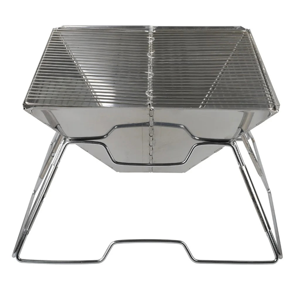 HALIN Outdoor Camping Detachable BBQ Tool Stainless Steel Charcoal Grill for Hiking Picnics (BPA-Free, No FDA Certified) - 4