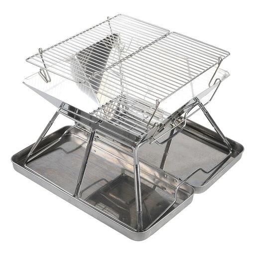 HALIN Camping Burning Stove Potable Folding Stainless Steel Backpacking BBQ Grill for Picnic (BPA-Free, No FDA Certified) - 1