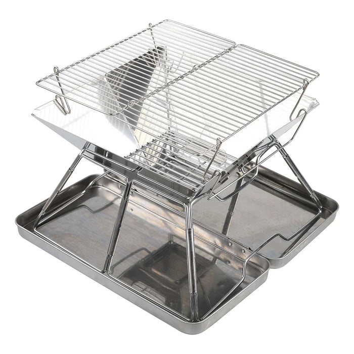 HALIN Camping Burning Stove Potable Folding Stainless Steel Backpacking BBQ Grill for Picnic (BPA-Free, No FDA Certified) - 1