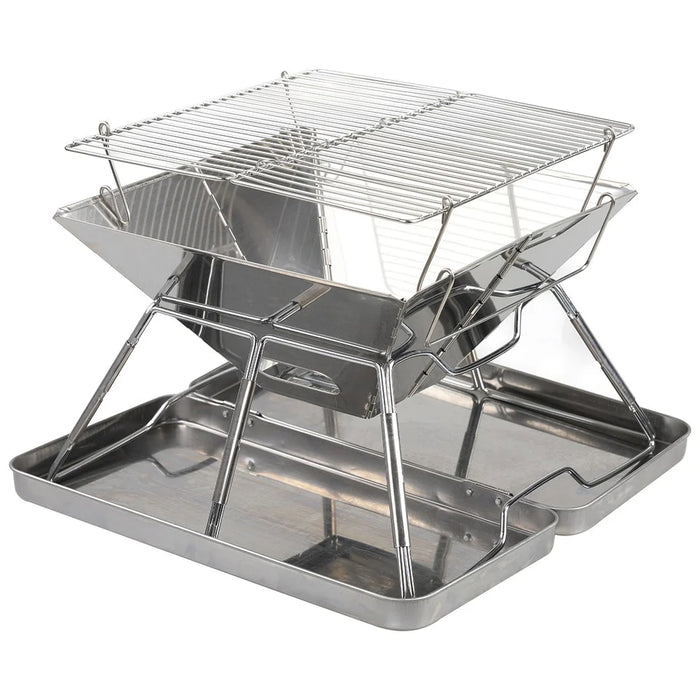 HALIN Camping Burning Stove Potable Folding Stainless Steel Backpacking BBQ Grill for Picnic (BPA-Free, No FDA Certified) - 3