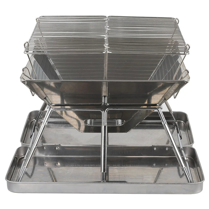 HALIN Camping Burning Stove Potable Folding Stainless Steel Backpacking BBQ Grill for Picnic (BPA-Free, No FDA Certified) - 4