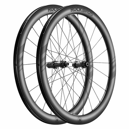 ROCKBROS 41210087 1 Pair Road Bike Wheels 50mm Depth T700 Carbon Fiber Cycling Wheelset - 1