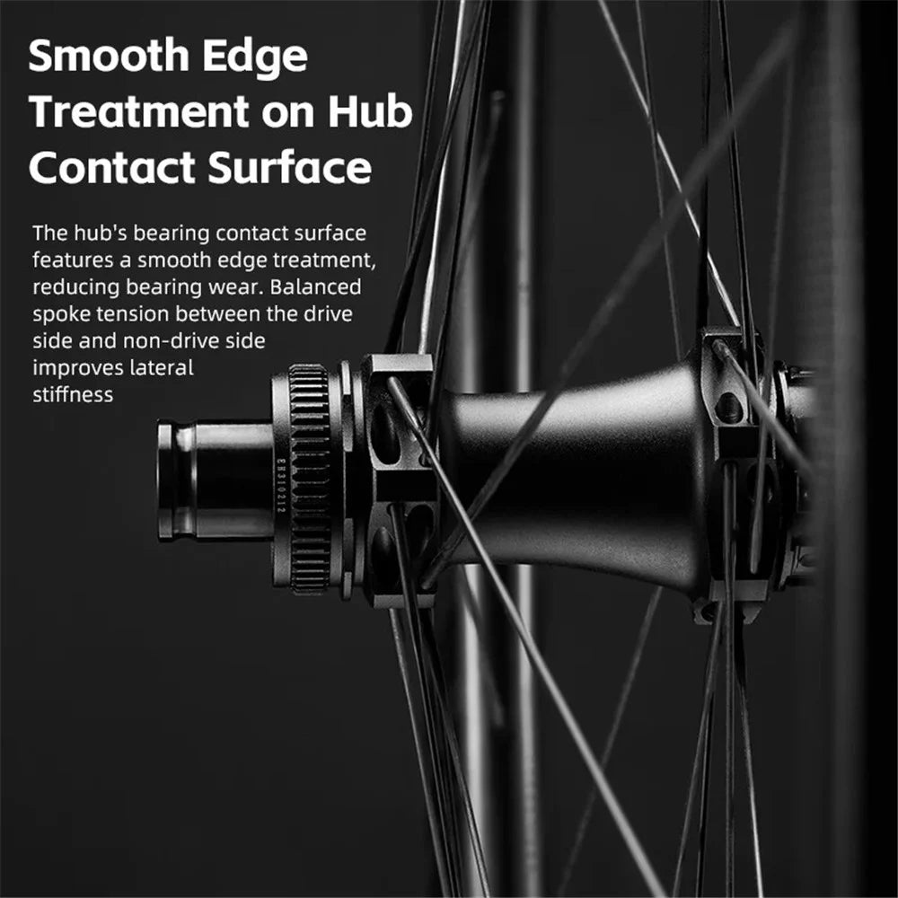 ROCKBROS 41210087 1 Pair Road Bike Wheels 50mm Depth T700 Carbon Fiber Cycling Wheelset - 2