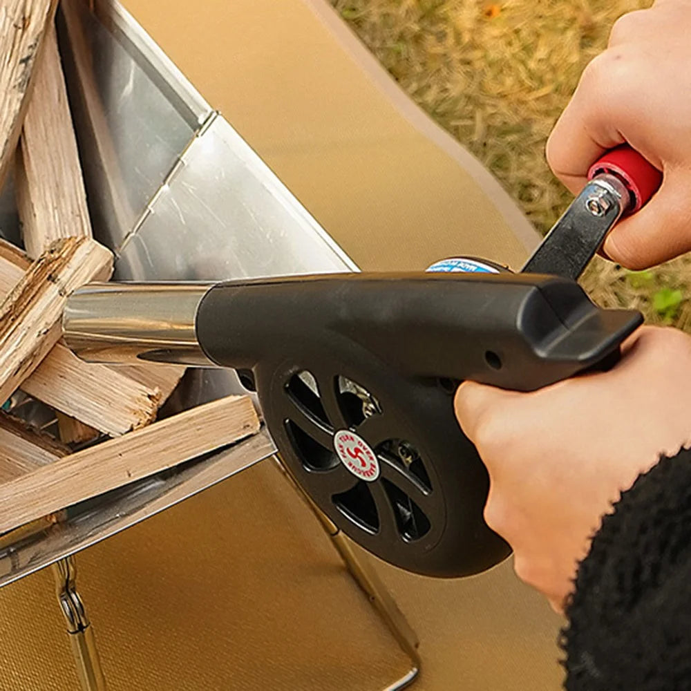 Large Size Barbecue Fire Burning Manual Air Blower Picnic Camping Stove Wind Blow Tool - 2