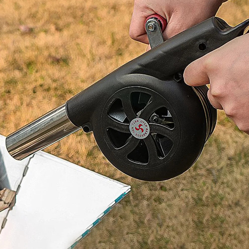 Large Size Barbecue Fire Burning Manual Air Blower Picnic Camping Stove Wind Blow Tool - 3