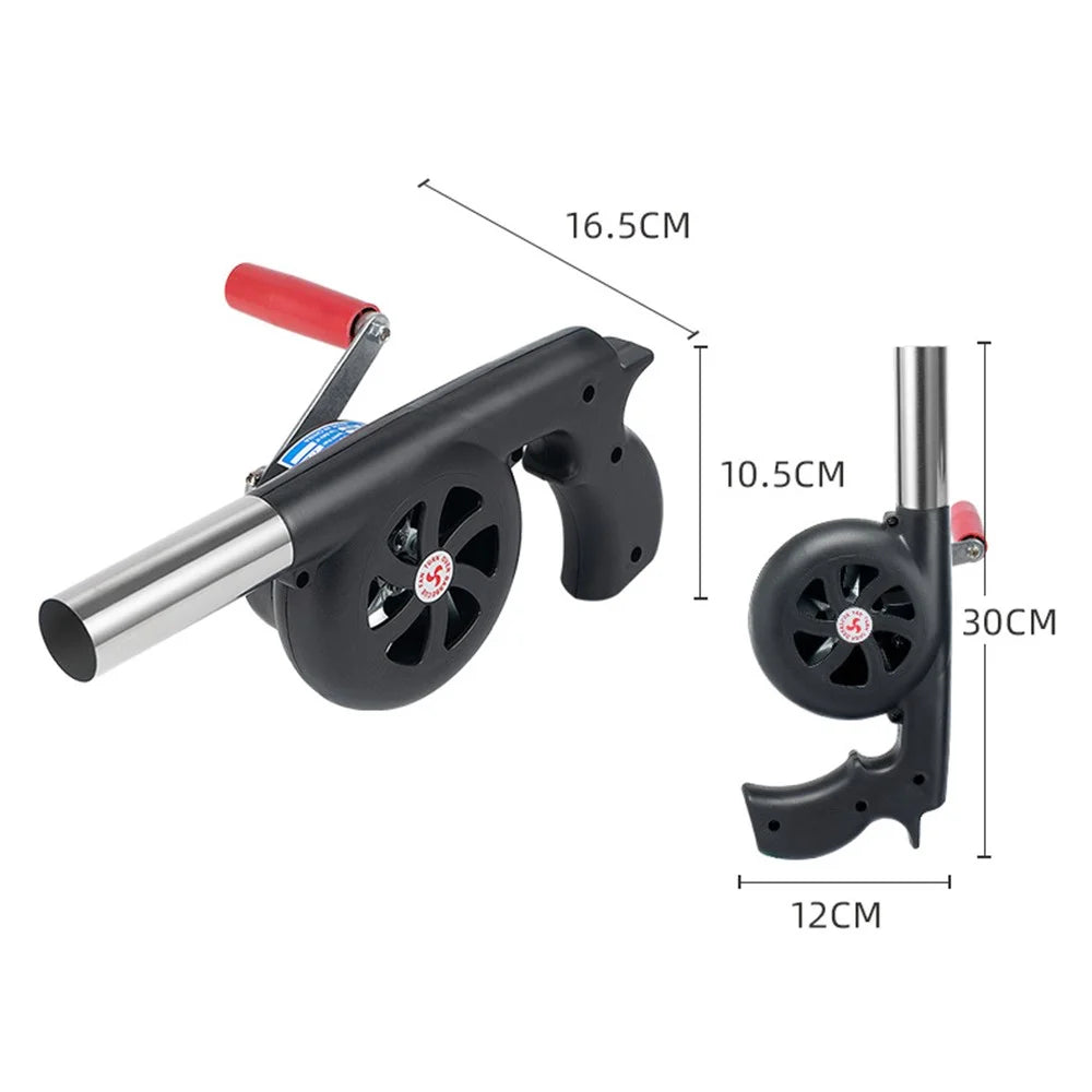 Large Size Barbecue Fire Burning Manual Air Blower Picnic Camping Stove Wind Blow Tool - 7