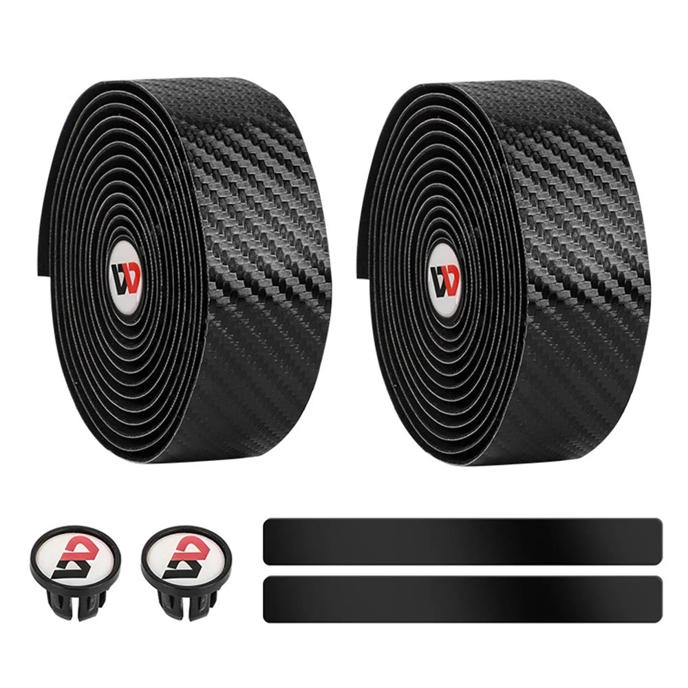 WEST BIKING Cycling MTB Bicycle Bike Handlebar Tape Superior Grip Wrap with Bar Plugs - Black - 4