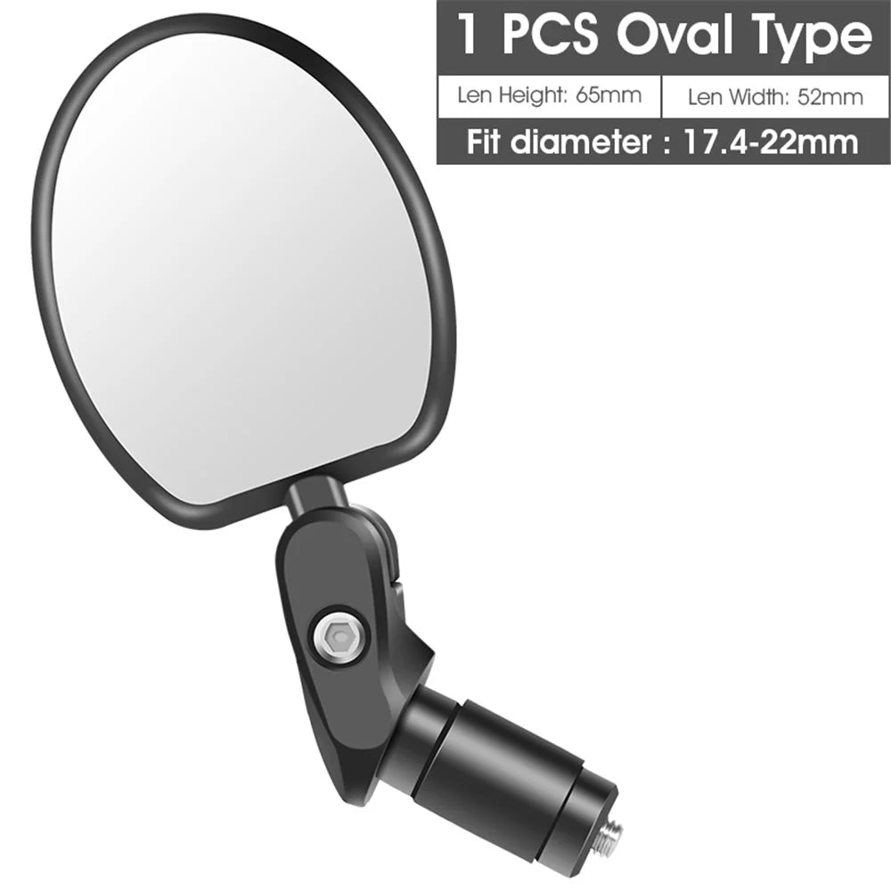WEST BIKING Bike 360° Rotation Adjustable Rearview Mirror Wide Angle MTB Road Bicycle Handlebar Mirror - Oval - 2