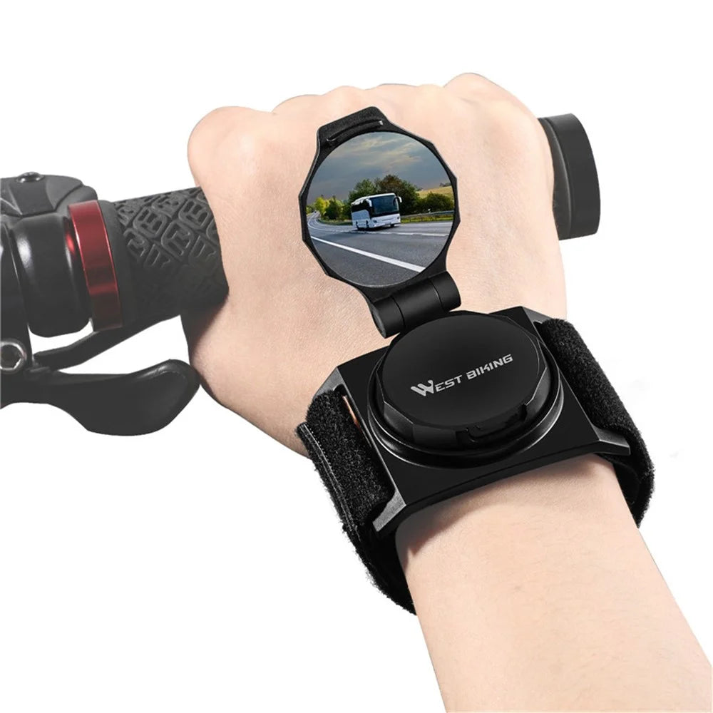WEST BIKING 360 Degree Rotating Bicycle Cycling Wrist Band Rear View Mirror - 2