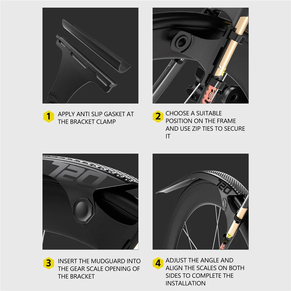 ENLEE EN720 1Pc Road Bike Mudguard Folding Bicycle Fender for 700Cx18-32mm Tire Width - 3
