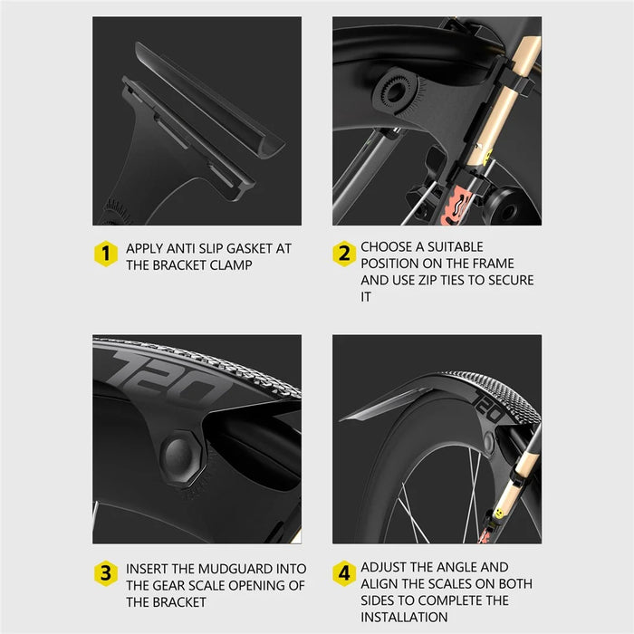 ENLEE EN720 1 Pair Mudguard for Road Bike Folding Bicycle Fender for 700Cx18-32mm Tire Width - 3
